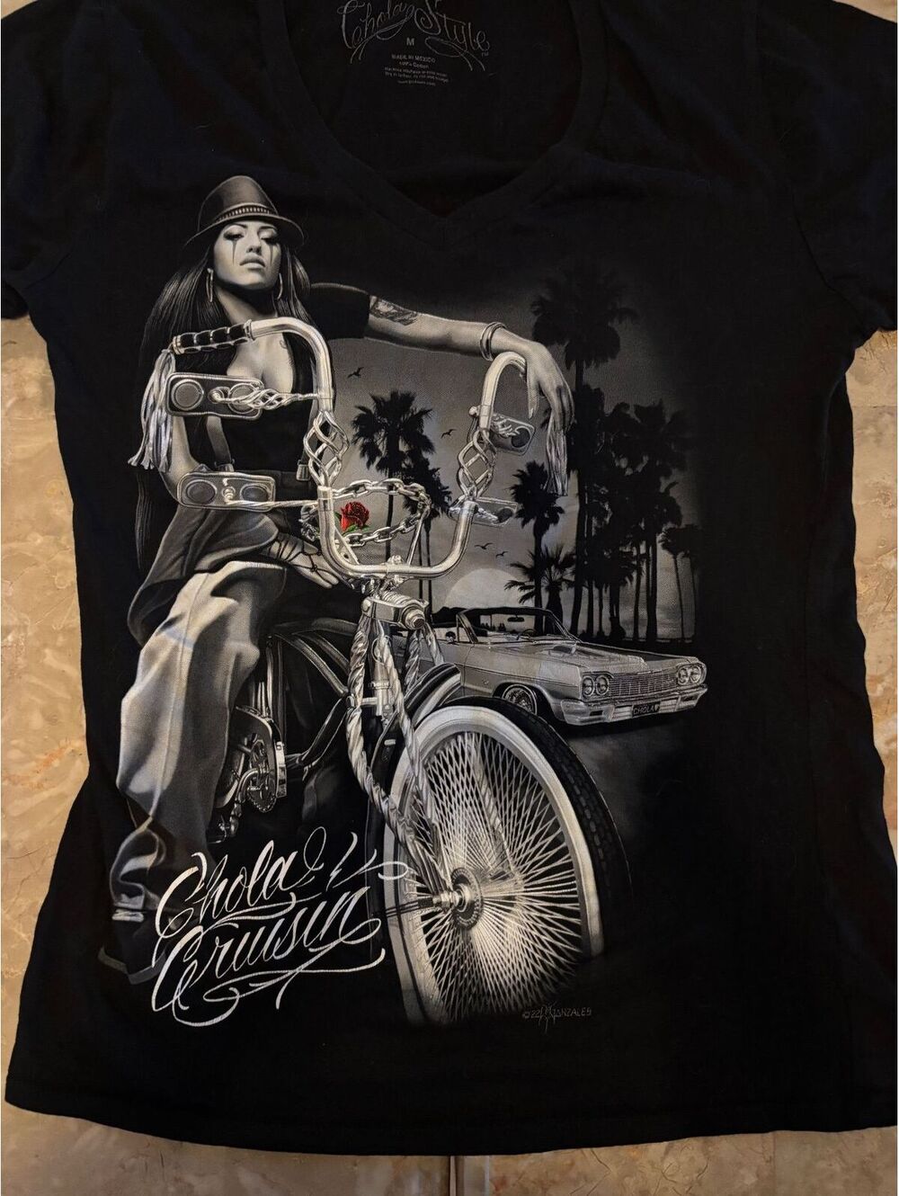 Chicano Lifestyle Lowrider Graphic Tee Size Medium Y2K